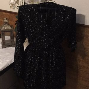 Polka dot print utility dress